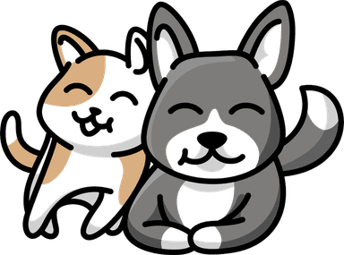 The BULU cat and dog mascots